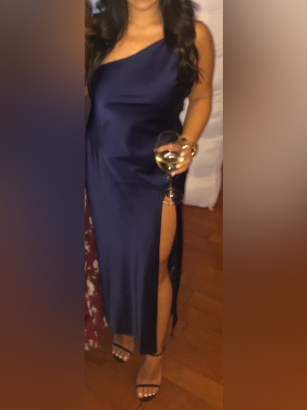 ASOS Navy Blue One-Shoulder Dress